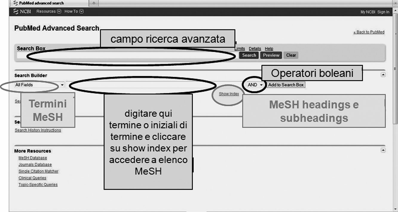 campo di ricerca su PubMed